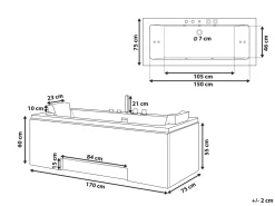 Vasca idromassaggio angolare con LED GALLEY 170 x 75 cm Bianco