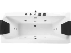 Vasca idromassaggio angolare con LED GALLEY 170 x 75 cm Bianco