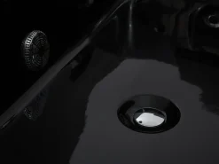 Vasca idromassaggio angolare con LED VARADERO Lato destro 183 x 90 cm Nero