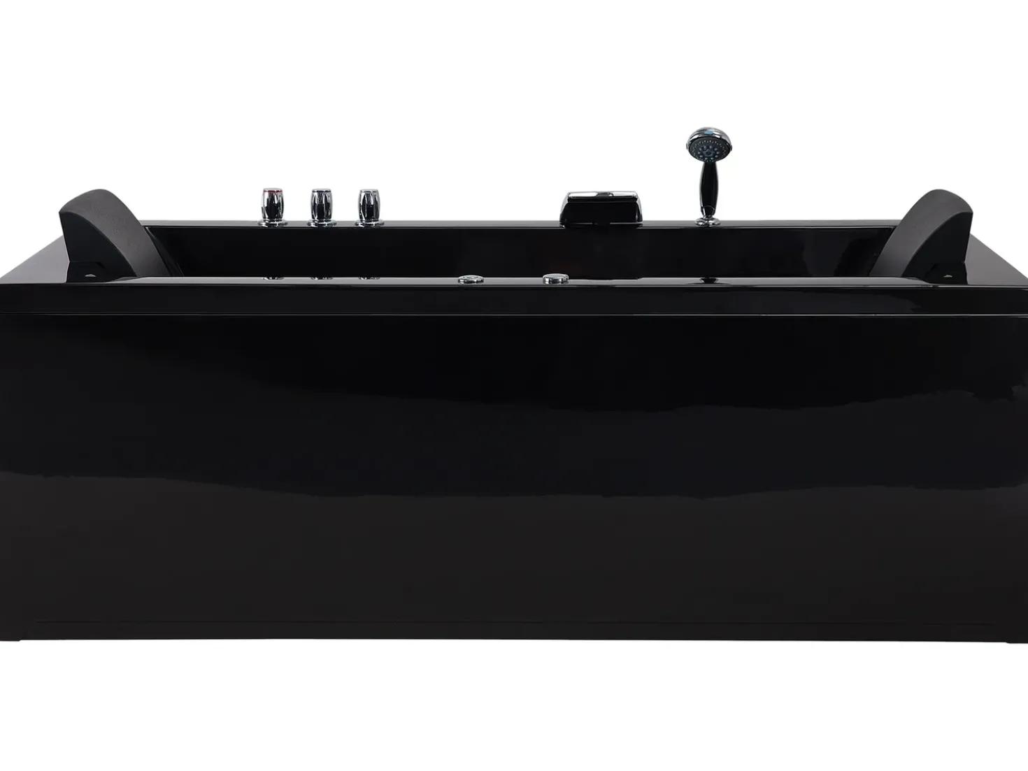 Vasca idromassaggio angolare con LED VARADERO Lato destro 183 x 90 cm Nero