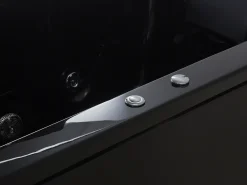 Vasca idromassaggio angolare con LED VARADERO Lato destro 183 x 90 cm Nero