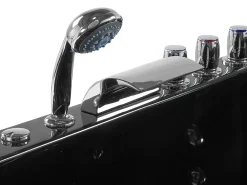 Vasca idromassaggio angolare con LED PARADISO Lato Sinistro 158 x 113 cm Nero