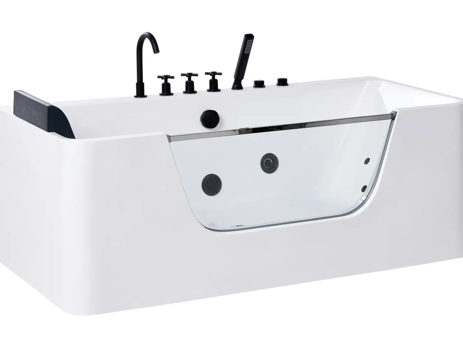 Vasca idromassaggio angolare CAHUITA 160 x 75 cm Bianco