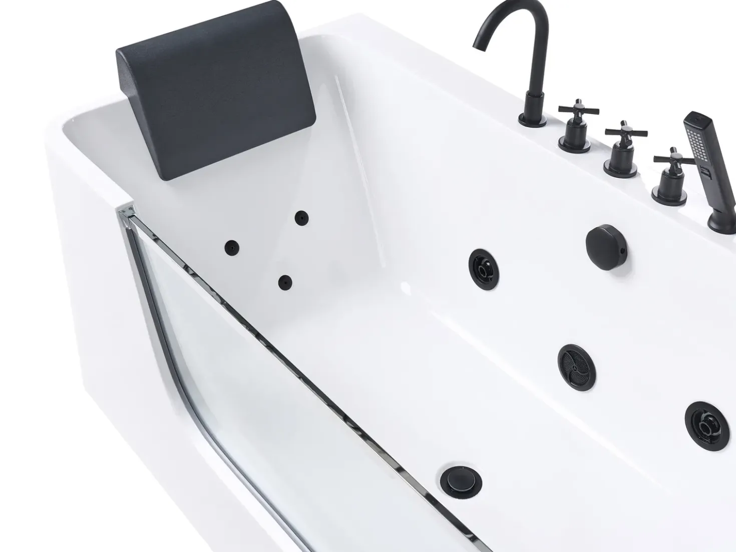 Vasca idromassaggio angolare CAHUITA 160 x 75 cm Bianco
