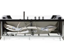 Vasca idromassaggio angolare con LED SAMANA 174 x 79 cm Nero