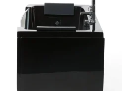 Vasca idromassaggio angolare con LED SAMANA 174 x 79 cm Nero