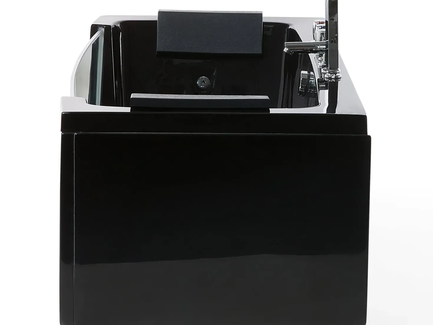 Vasca idromassaggio angolare con LED SAMANA 174 x 79 cm Nero