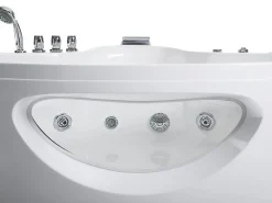 Vasca idromassaggio angolare con LED TOCOA 205 x 146 cm Bianco
