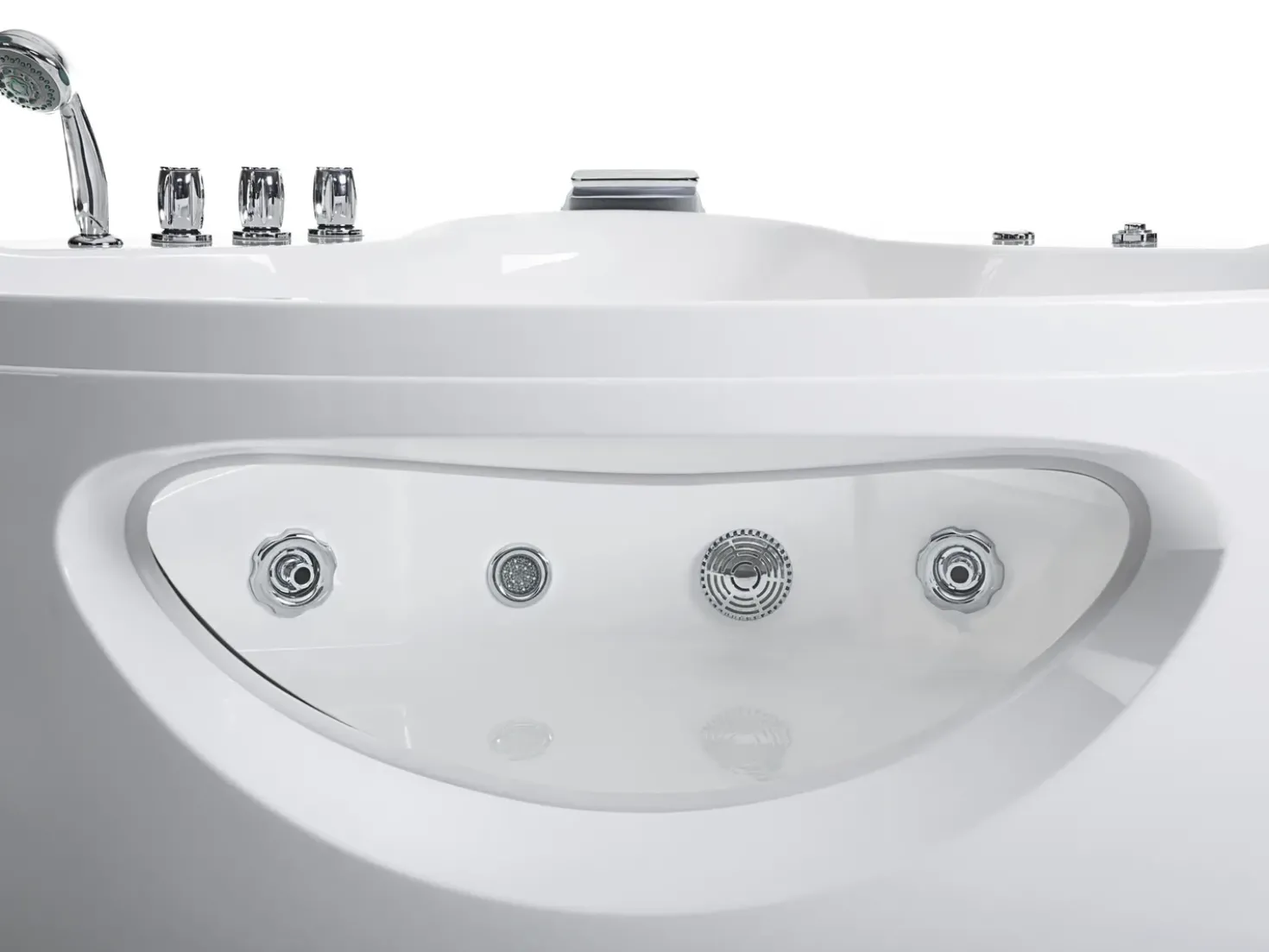 Vasca idromassaggio angolare con LED TOCOA 205 x 146 cm Bianco