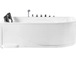Vasca idromassaggio angolare con LED CALAMA Lato destro 180 x 120 cm Bianco