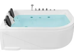 Vasca idromassaggio angolare con LED CALAMA Lato destro 180 x 120 cm Bianco
