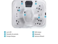 Vasca idromassaggio da esterno con LED ARCELIA Bianco