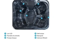 Vasca idromassaggio da esterno con LED ARCELIA Grigio