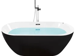 Vasca idromassaggio freestanding con LED NEVIS 170 x 80 cm Nero