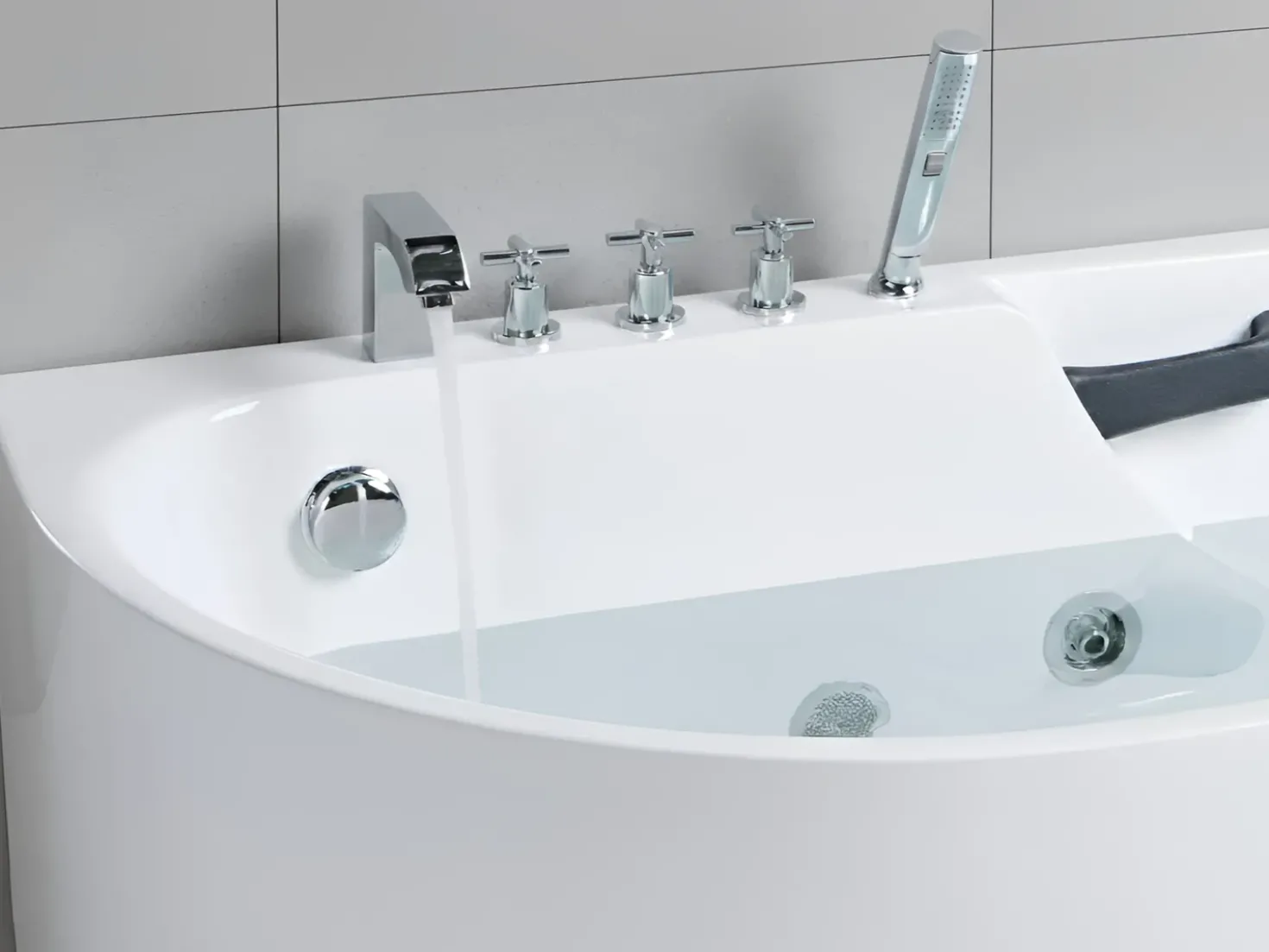 Vasca idromassaggio SAYULA Lato Sinistro 170 x 80 cm Bianco