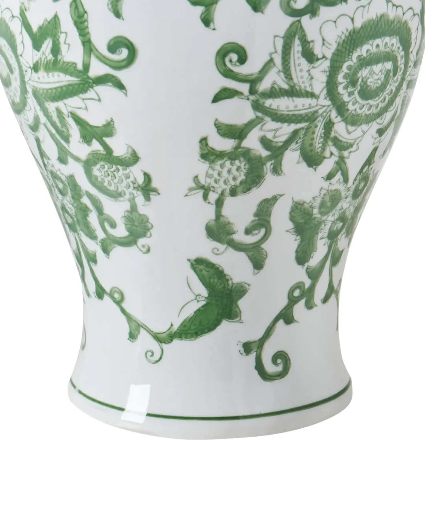 Vaso con coperchio MONDRAGON Porcellana 37 cm Bianco/Verde