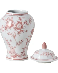 Vaso con coperchio SEWILLA Porcellana 38 cm Rosso/Bianco