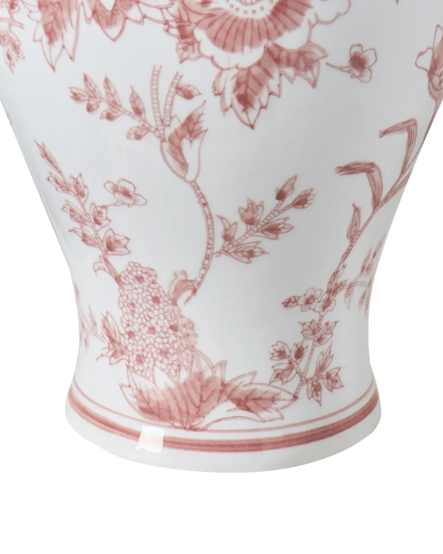 Vaso con coperchio SEWILLA Porcellana 38 cm Rosso/Bianco