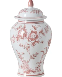 Vaso con coperchio SEWILLA Porcellana 38 cm Rosso/Bianco