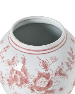 Vaso con coperchio SEWILLA Porcellana 38 cm Rosso/Bianco