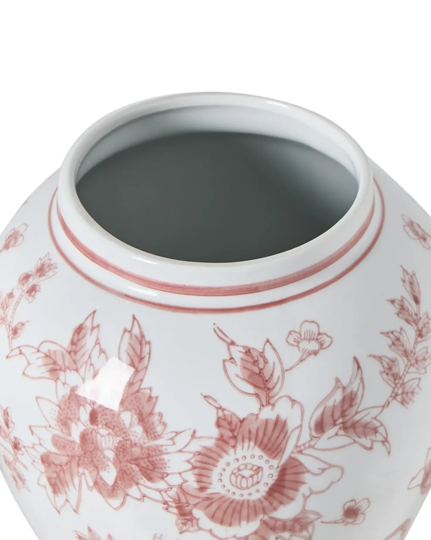Vaso con coperchio SEWILLA Porcellana 38 cm Rosso/Bianco