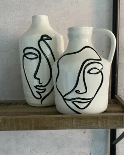 Vaso da fiori AENUS Gres porcellanato 22 cm Bianco