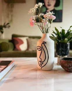 Vaso da fiori AENUS Gres porcellanato 22 cm Bianco
