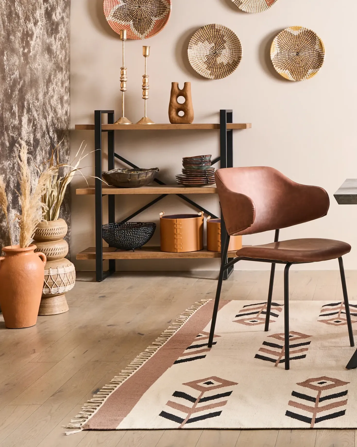 Vaso da fiori ALMIROS Ceramica 51 cm Marrone chiaro