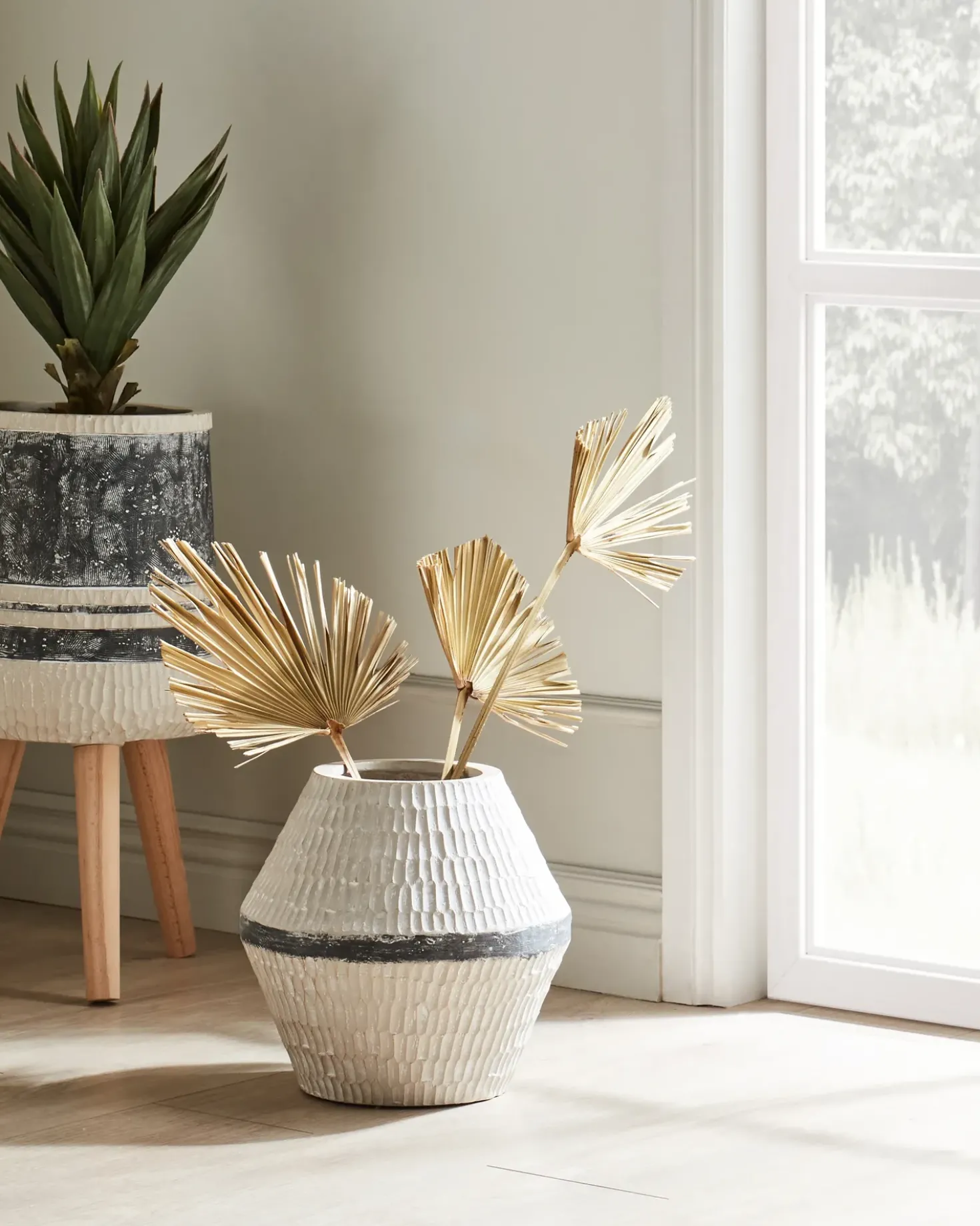 Vaso da fiori ARUNCUS Ceramica 30 cm Beige