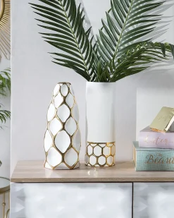 Vaso da fiori AVILA Gres porcellanato 36 cm Bianco