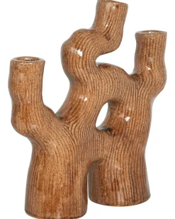 Vaso da fiori BARBUS Gres porcellanato 31 cm Marrone