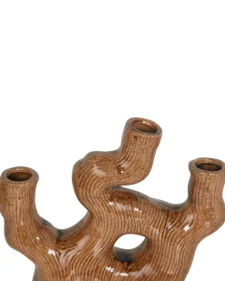 Vaso da fiori BARBUS Gres porcellanato 31 cm Marrone