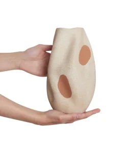 Vaso da fiori BATOIDEA Gres porcellanato 25 cm Beige chiaro