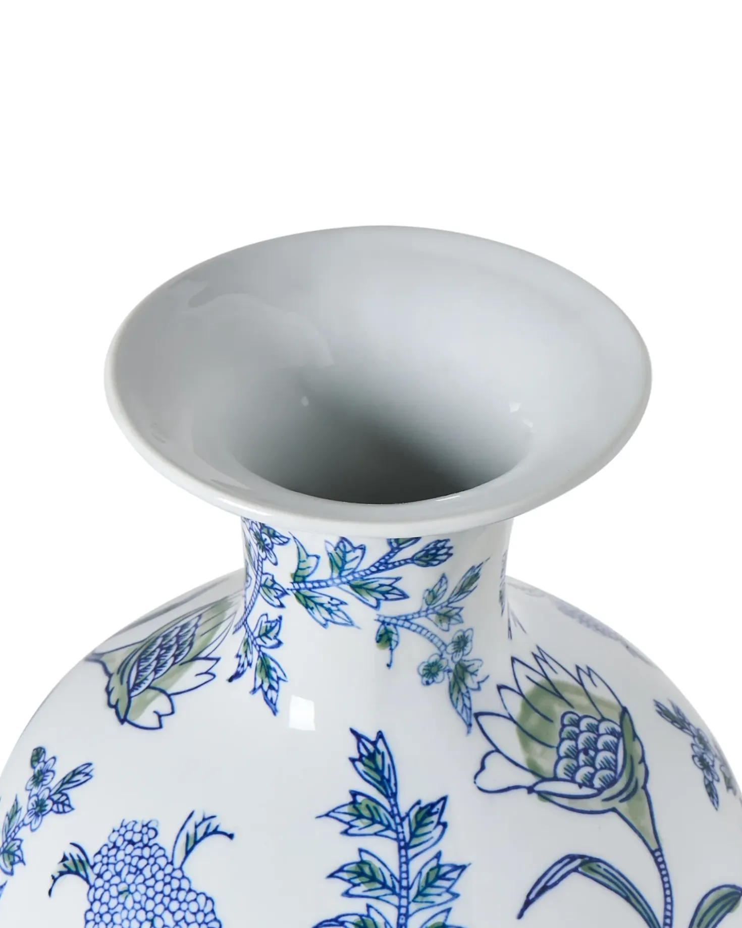 Vaso da fiori BERGA Porcellana 36 cm Bianco/Blu
