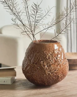 Vaso da fiori BETTA Gres porcellanato 22 cm Marrone