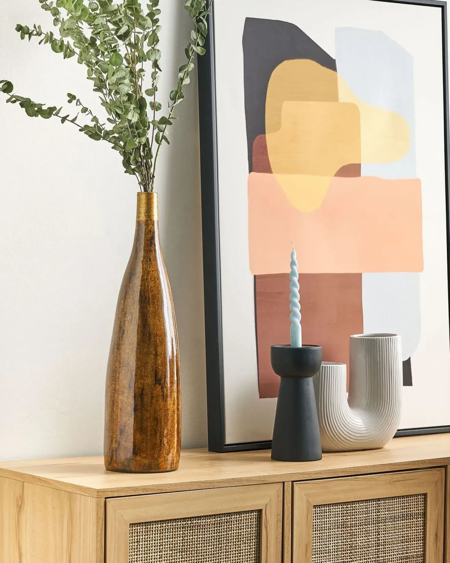 Vaso da fiori BURGOS Ceramica 52 cm Marrone