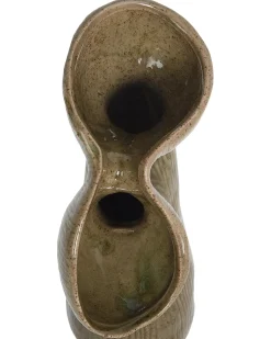 Vaso da fiori CALAMUS Gres porcellanato 28 cm Verde