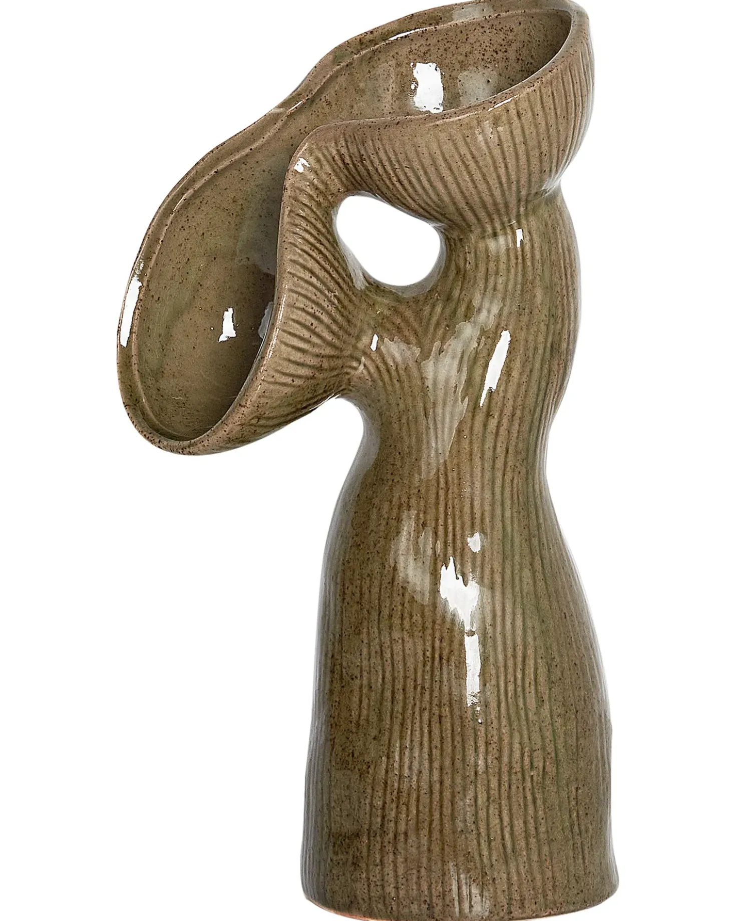 Vaso da fiori CALAMUS Gres porcellanato 28 cm Verde