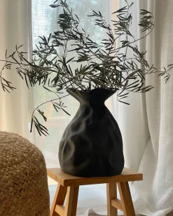 Vaso da fiori COONTAIL Gres porcellanato 31 cm Nero