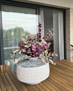 Vaso da fiori DEKSATI Ceramica 32 cm Beige