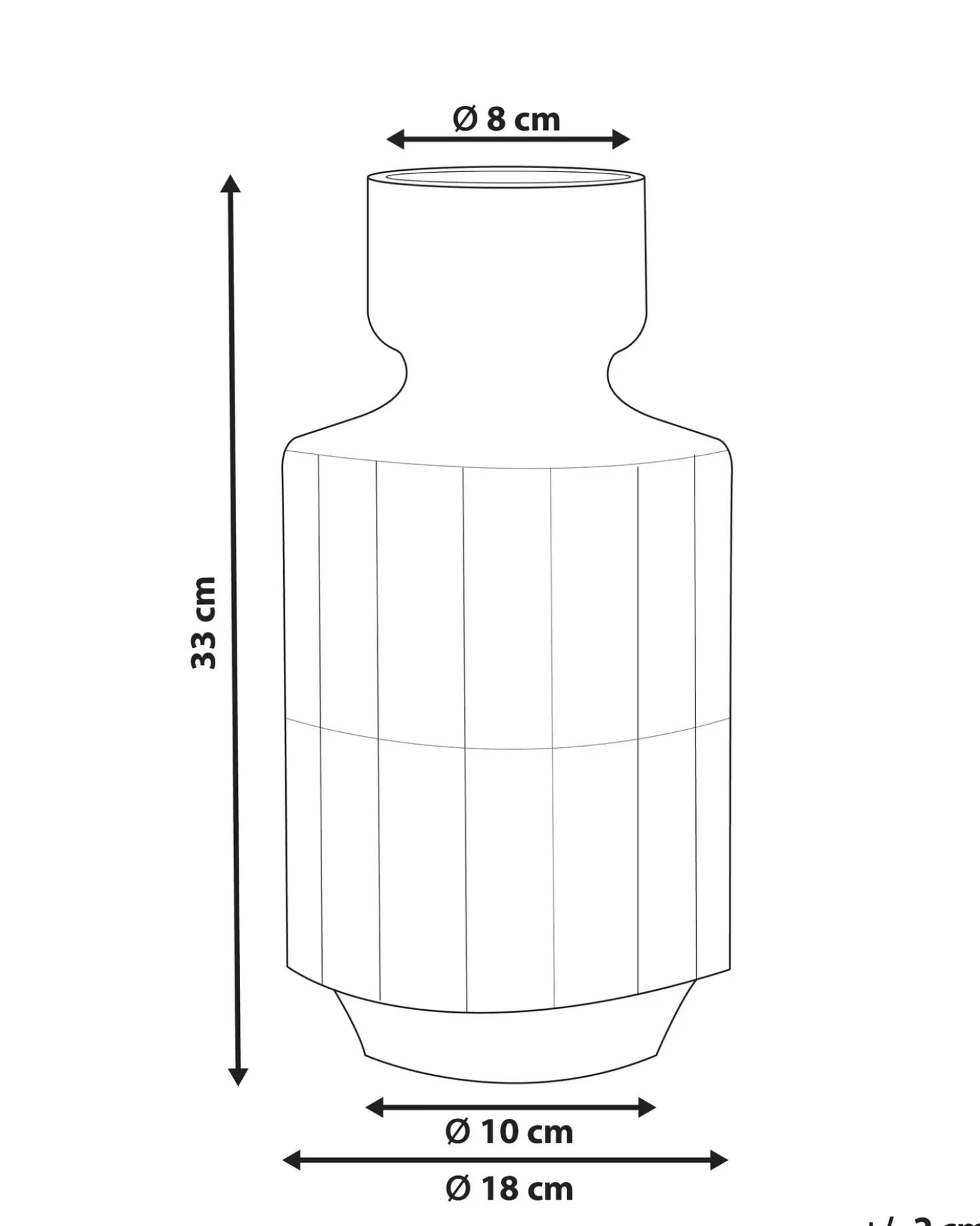 Vaso da fiori DIKELLA Vetro 33 cm Grigio