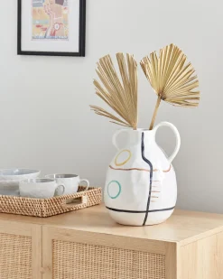 Vaso da fiori DORY Gres porcellanato 28 cm Bianco