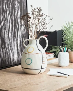 Vaso da fiori DORY Gres porcellanato 28 cm Bianco