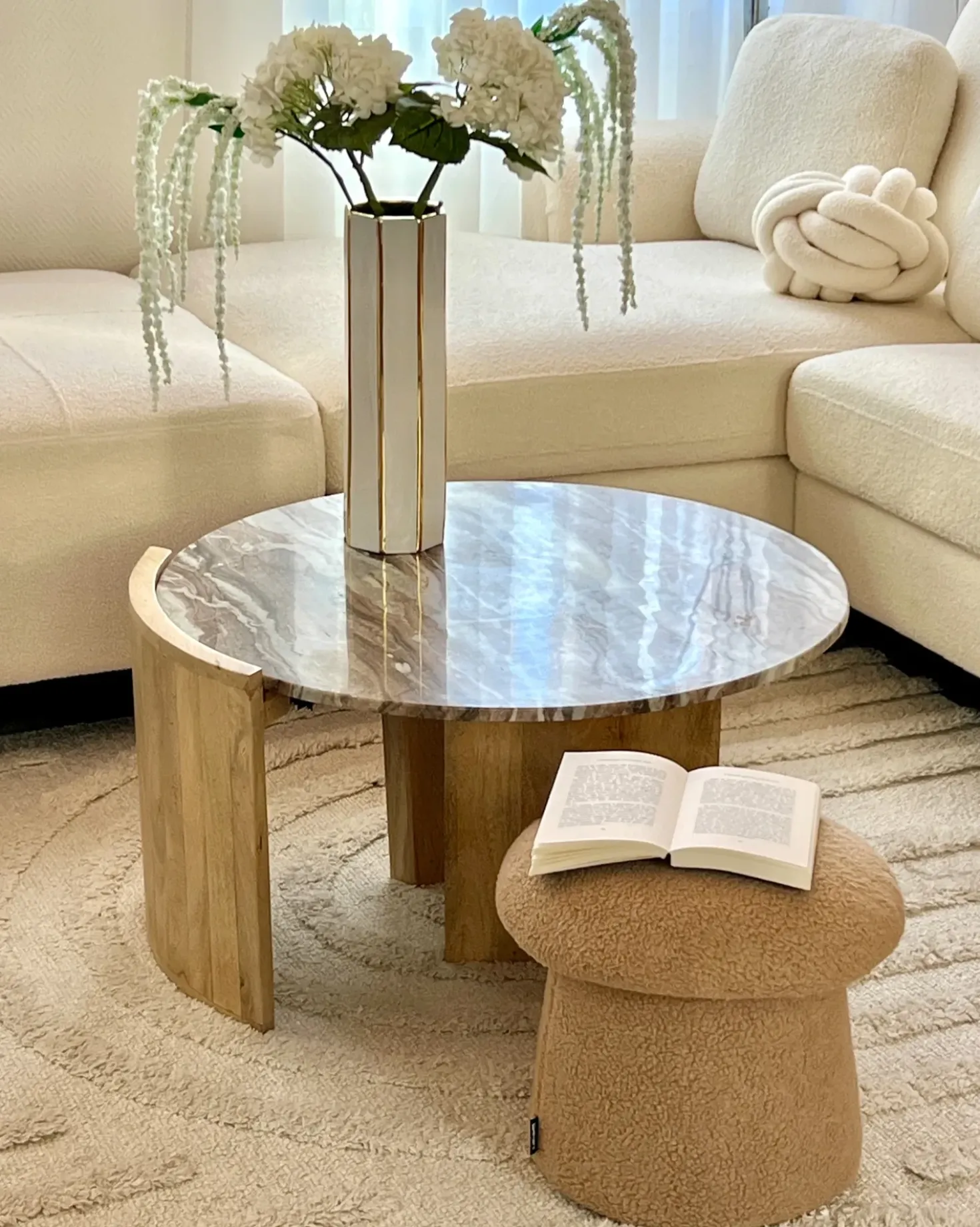 Vaso da fiori ESTELLA Ceramica 40 cm Bianco