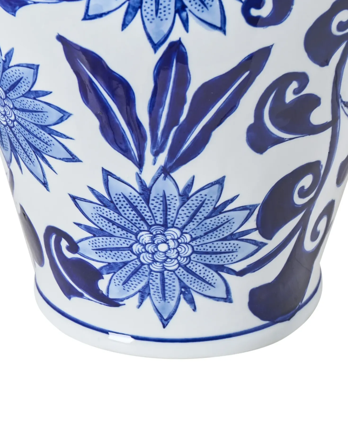 Vaso da fiori GIRONA Porcellana 35 cm Bianco/Blu