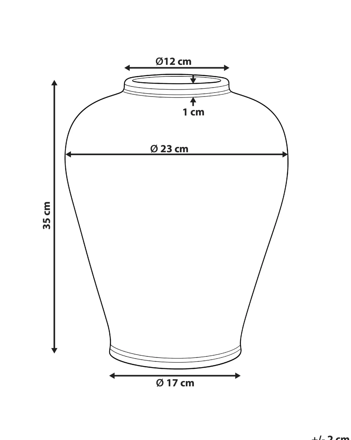 Vaso da fiori GIRONA Porcellana 35 cm Bianco/Blu