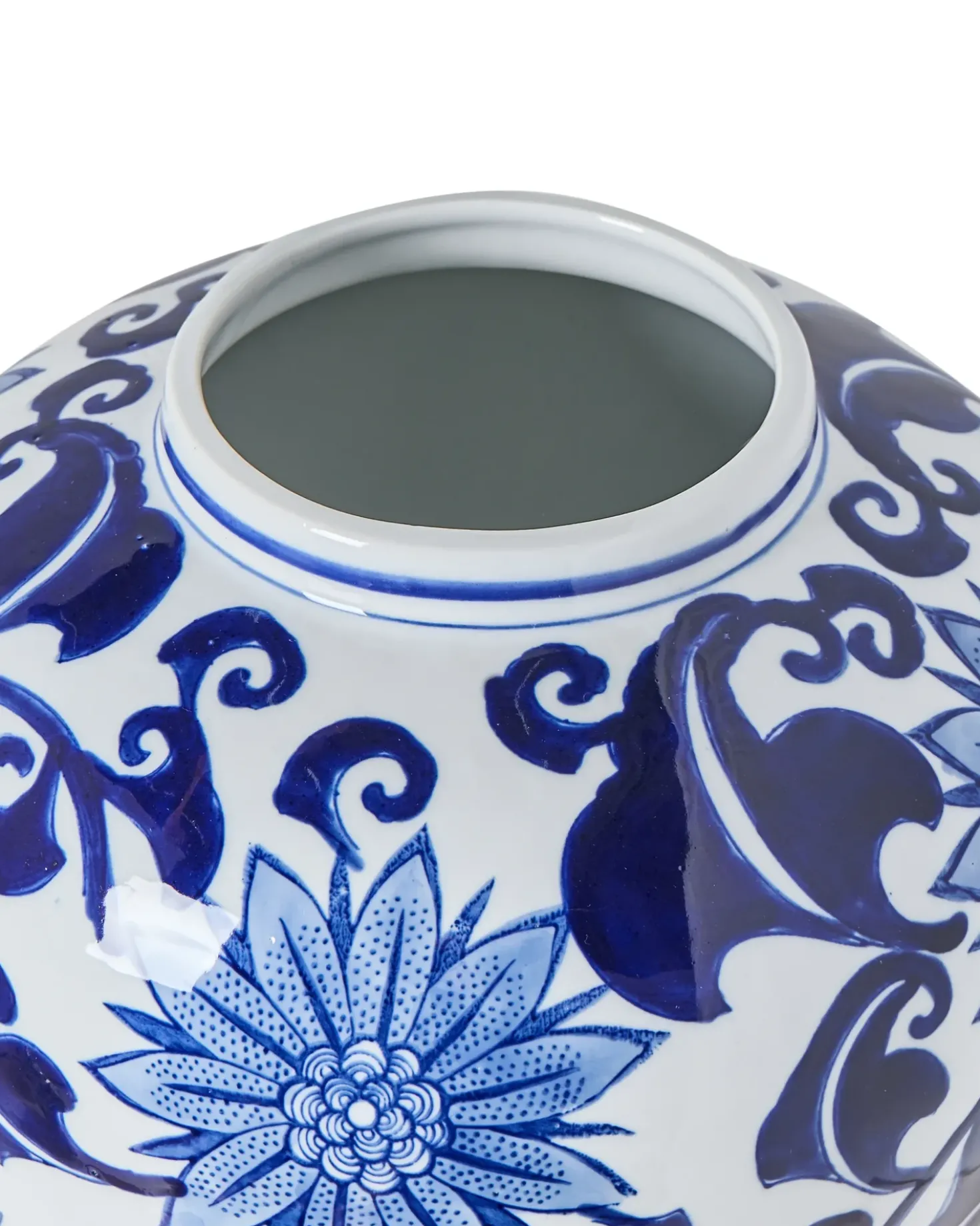 Vaso da fiori GIRONA Porcellana 35 cm Bianco/Blu