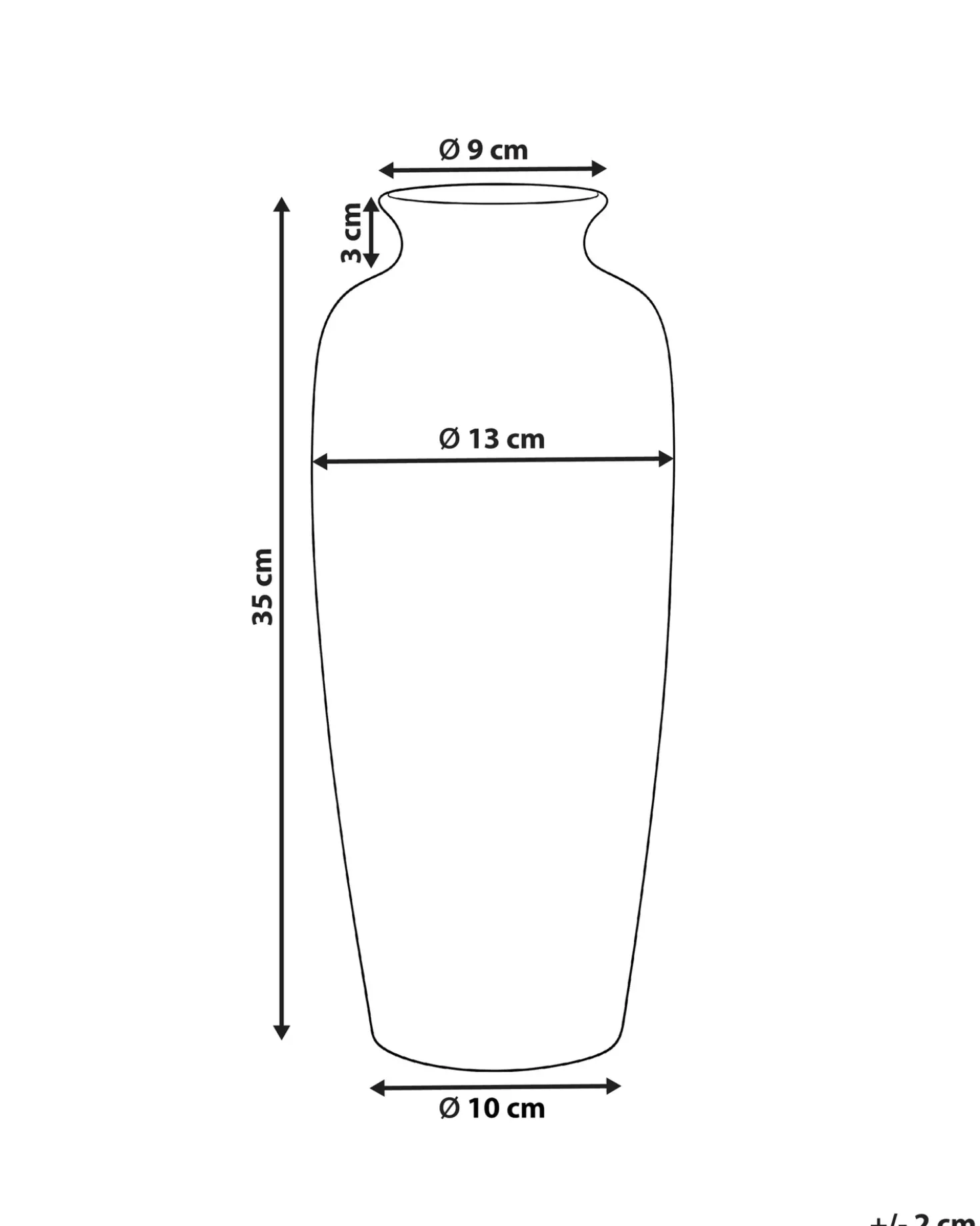 Vaso da fiori GUADIX Porcellana 35 cm Bianco/Blu
