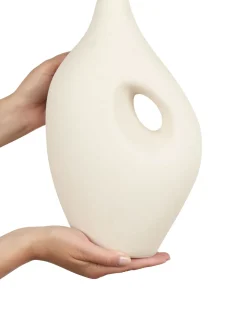 Vaso da fiori KOMOTINI Ceramica 32 cm Bianco sporco