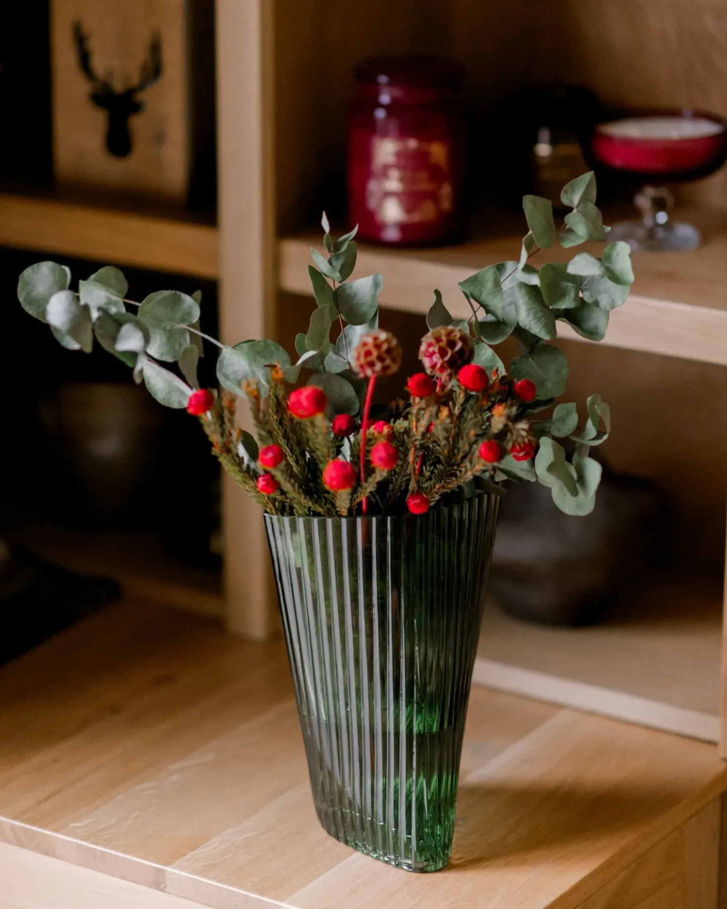 Vaso da fiori MARPISSA Vetro 26 cm Verde scuro